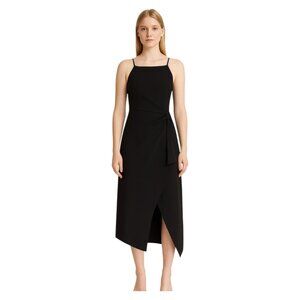 C/MEO Collective Anthropologie Size 2 Black Asymmetrical Hem Midi Dress